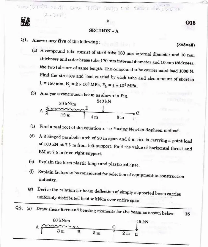 Maharashtra CE Main 2023 Paper I - Civil Engg Q&S — page 1 instructions scan PDF download
