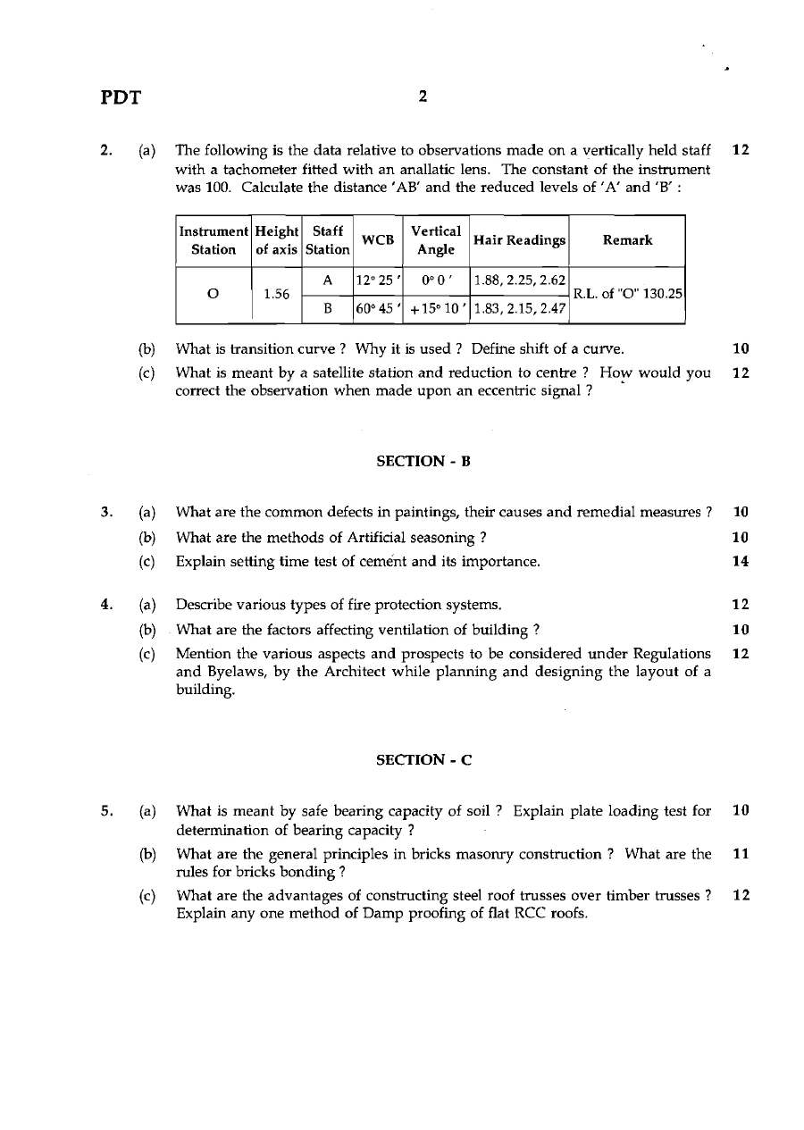 MPSC Civil Engineering Services 2007 Paper II Previous Year Question Paper PDF — page 1 instructions scan PDF download