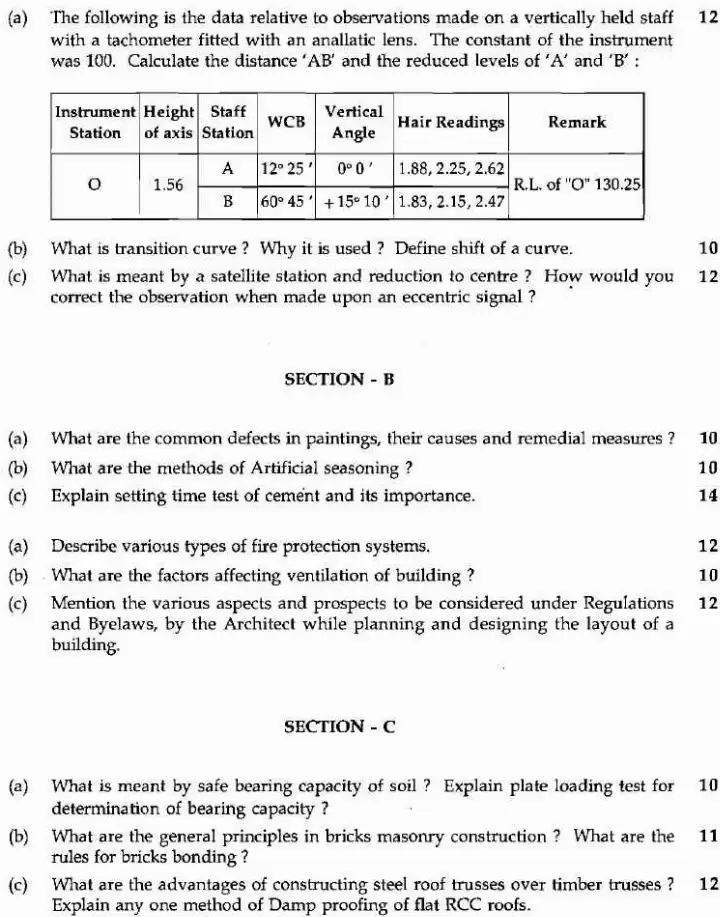 MPSC Civil Engineering Services 2007 Paper II Previous Year Question Paper PDF — page 1 instructions scan PDF download