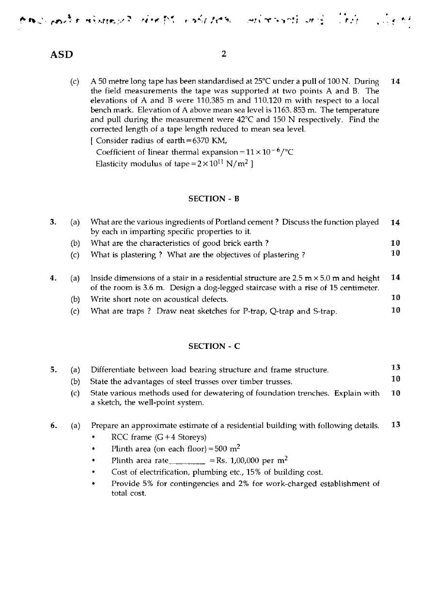 MPSC Civil Engineering Services 2009 Paper II Previous Year Question Paper — page 1 instructions scan PDF download