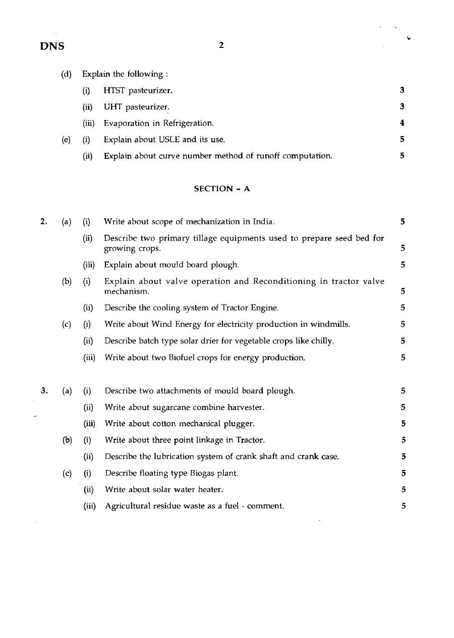 Maharashtra Forest Services 2008 Agriculture Engg Paper — page 1 instructions scan PDF download