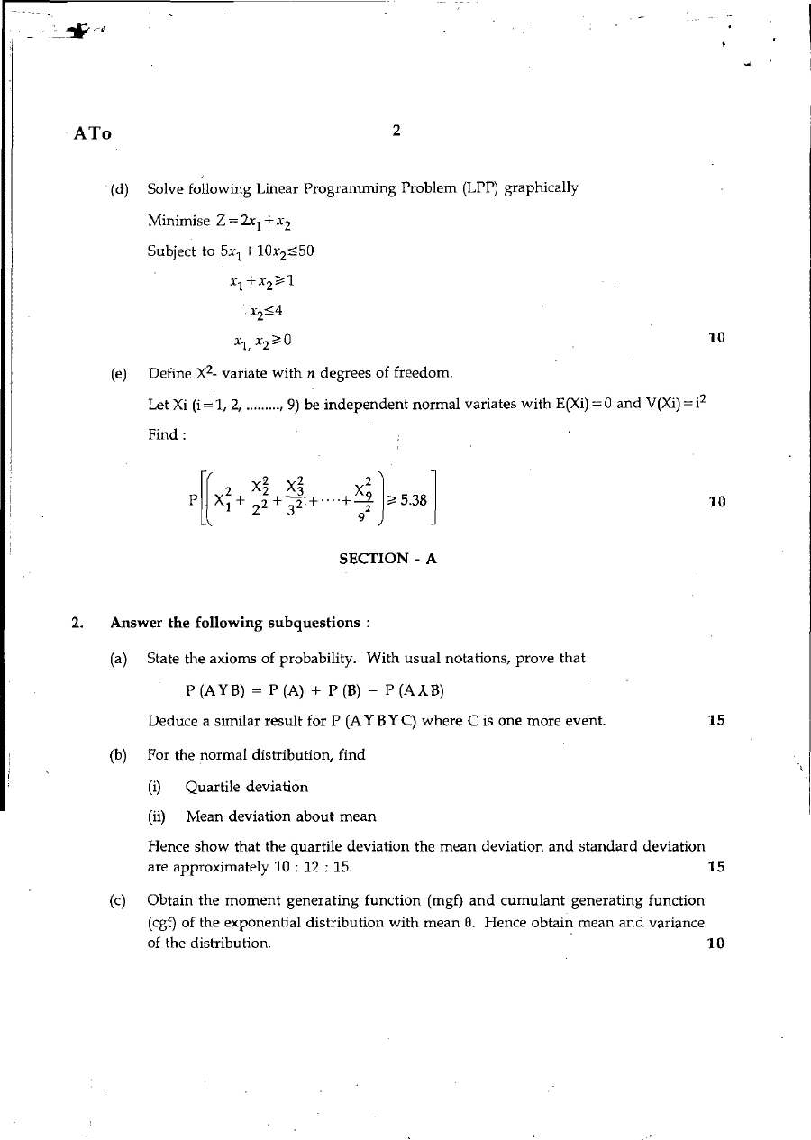 Maharashtra Forest Services Main Examination 2007 Question Paper PDF Download — page 1 instructions scan PDF download