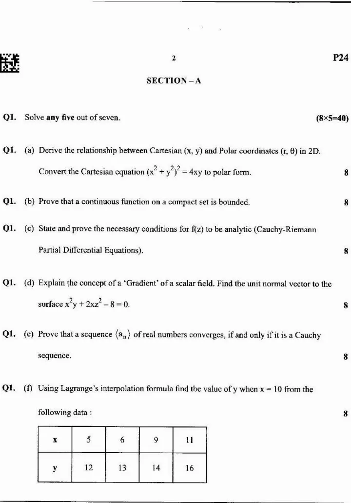 Maharashtra Forest Services Maths 2025 Paper — page 1 instructions scan PDF download