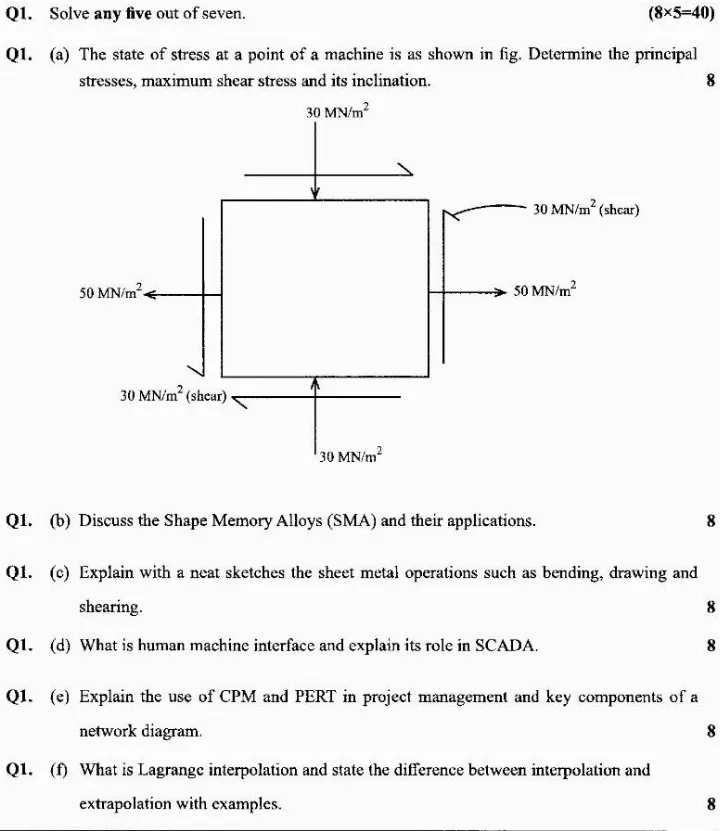 Maharashtra Forest Services ME 2025 Paper — page 1 instructions scan PDF download