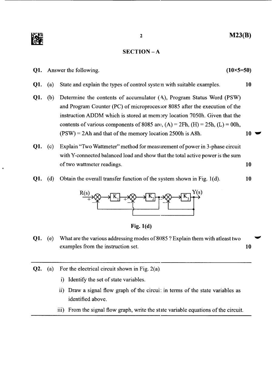 Electrical Engineering Paper-II 2025 Electrical Engineering Maharashtra Government question paper page 1 instructions scan PDF download