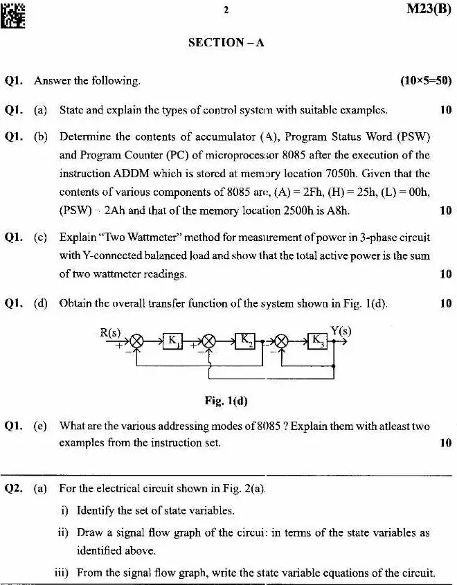 Electrical Engineering Paper-II 2025 Electrical Engineering Maharashtra Government question paper page 1 instructions scan PDF download
