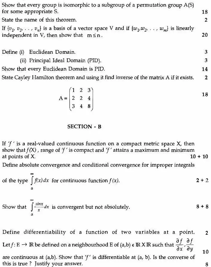 Maharashtra Math 2008 Optional Paper – Page1-2 — page 1 instructions scan PDF download
