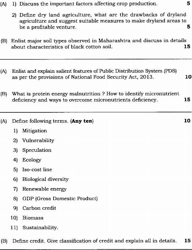 General Agriculture 2024 General Agriculture Paper - I Maharashtra Public Service Commission question paper page 1 instructions scan PDF download