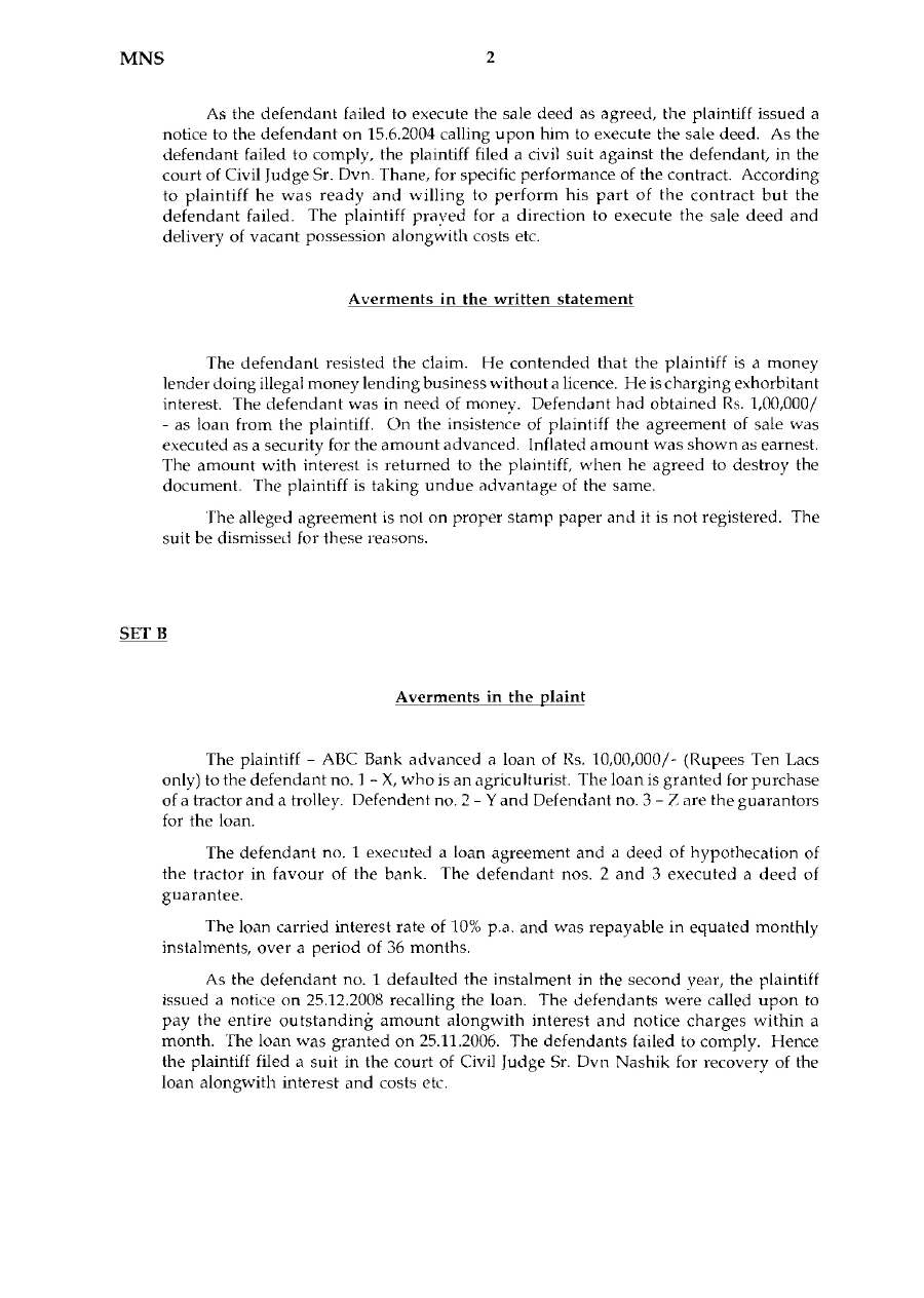 JMFC Main Exam 2008 Paper 1 – Descriptive Questions — page 1 instructions scan PDF download