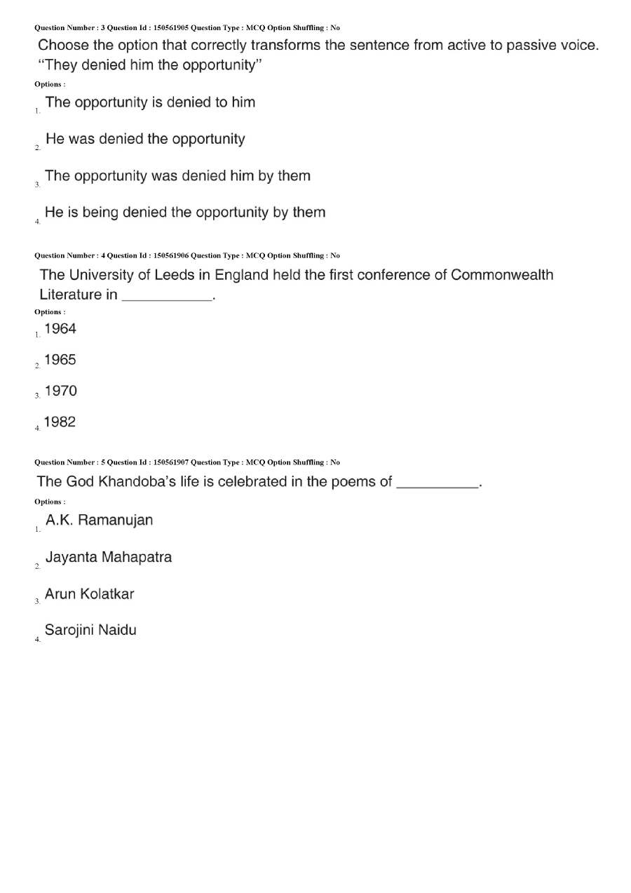 MPSC English Group A 2026 (OCR Repair) – MCQ Paper — page 1 instructions scan PDF download