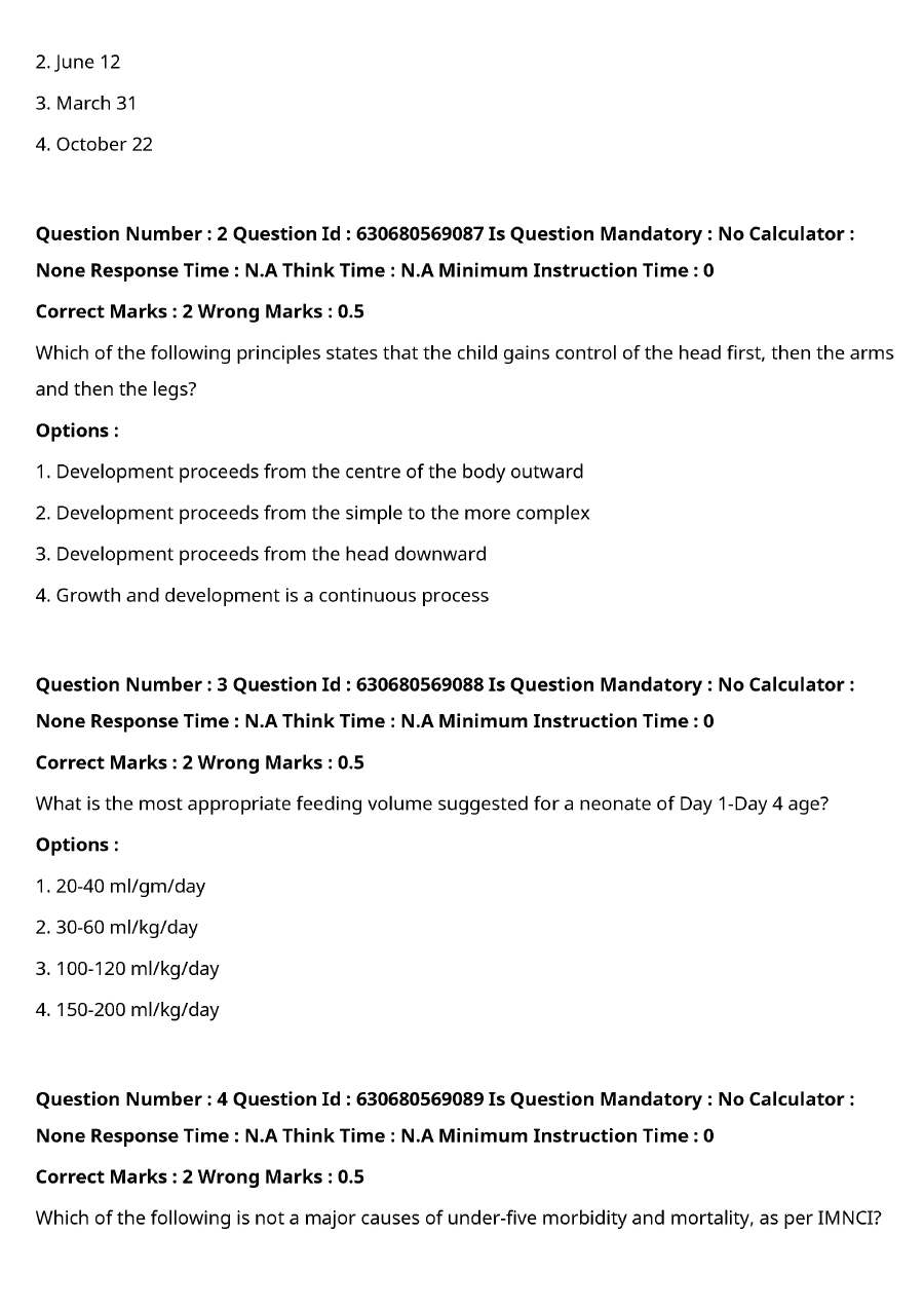 MPSC Child Health Nursing 2022 – Lecturer/Asst Professor (GMJ) — page 1 instructions scan PDF download