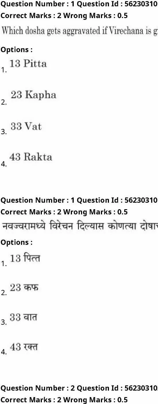 Maharashtra PSC Residential Medical Officer 2024 Question Paper — page 1 instructions scan PDF download