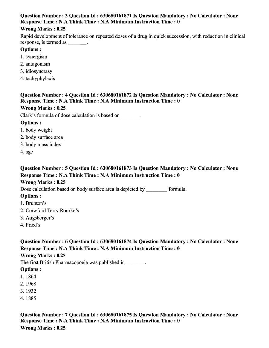 MPSC Pharmacist Group B Question Paper 2023 — page 1 instructions scan PDF download