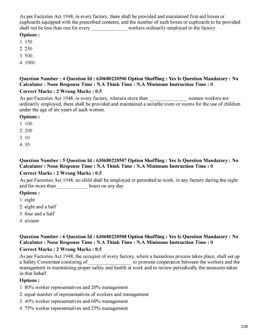 MPSC Deputy Director Industrial Safety Group A May 2023 Shift 2 — page 1 instructions scan PDF download
