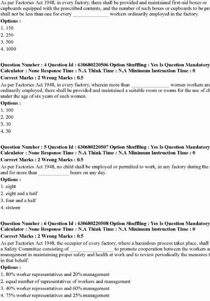 MPSC Deputy Director Industrial Safety Group A May 2023 Shift 2 — page 1 instructions scan PDF download
