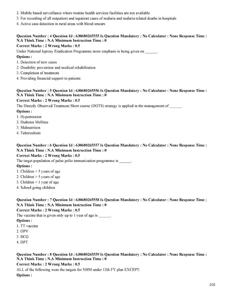 MPSC Medical Officer Group B Question Paper 2023 — page 1 instructions scan PDF download