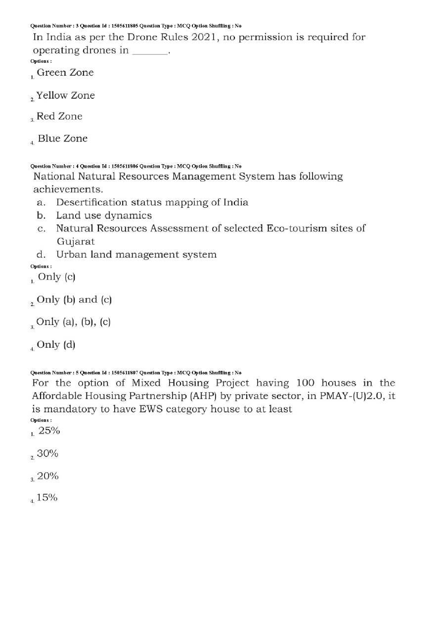 Maharashtra Town Planner exam 2026 – MPSC Development Dept (Urban) MCQs — page 1 instructions scan PDF download