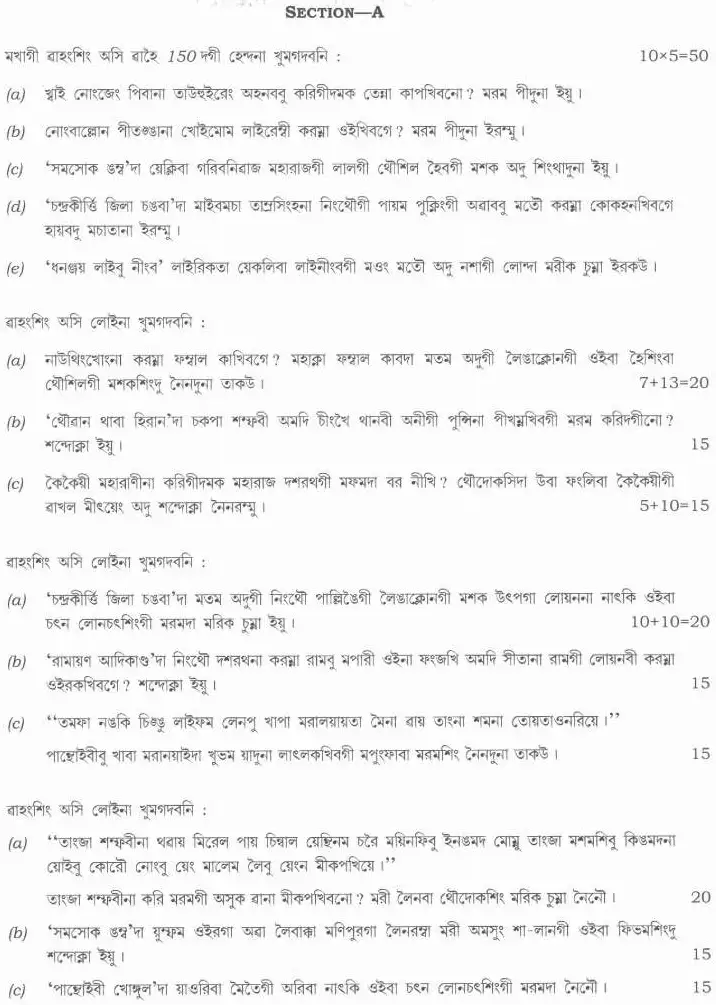 Manipuri Paper-II (Literature) CS Main 2021 – OCR Repair & Questions — page 1 instructions scan PDF download
