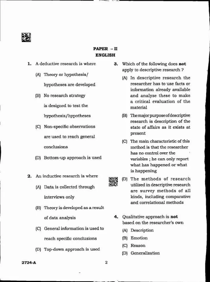 MPPSC Assistant Professor, Librarian and Sports Officer Examination 2024 English question paper page 1 instructions and header scan PDF download