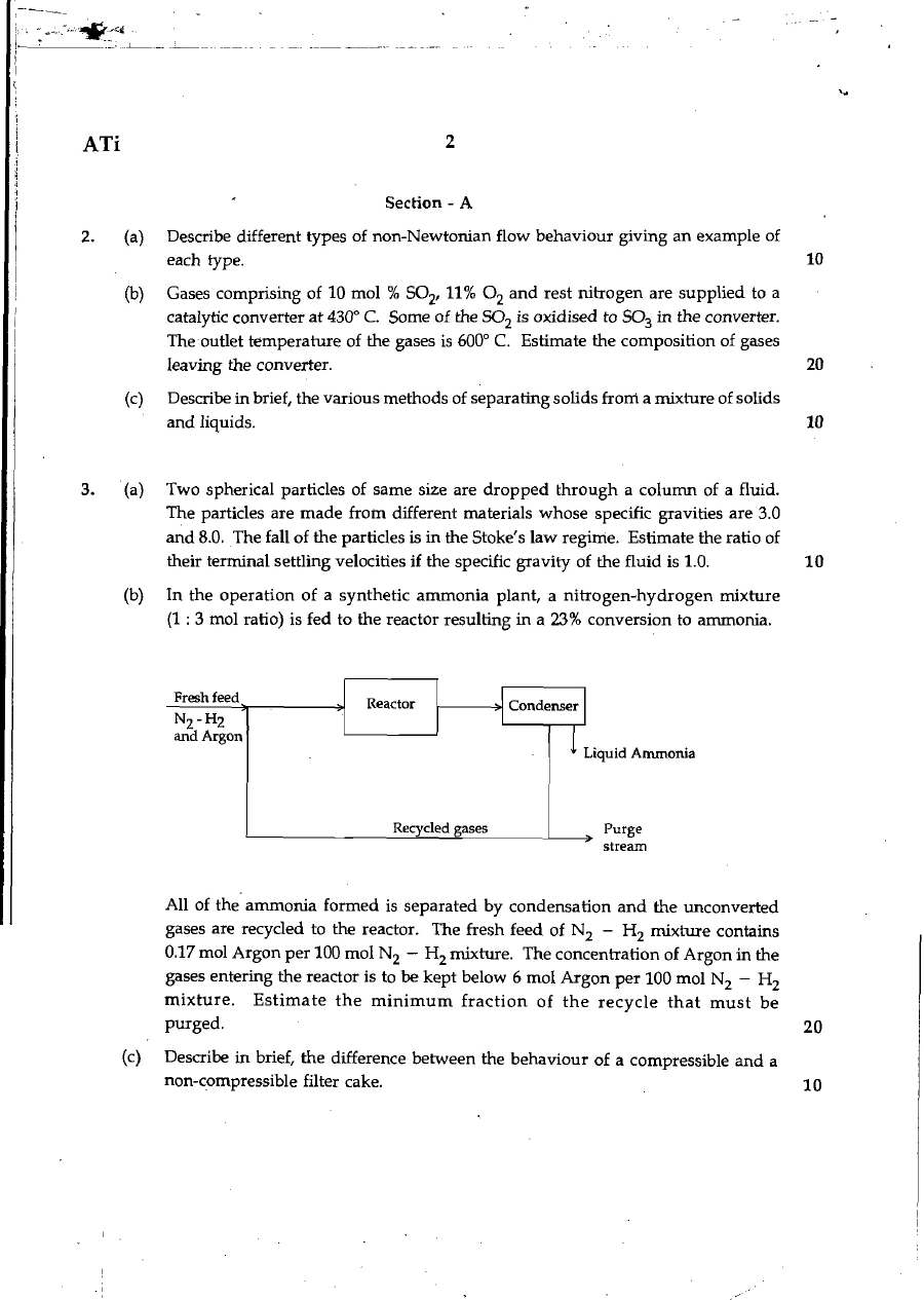 MPSC Chemical Engineering Optional 2007 Main Exam Paper | Chemical Engineering — page 1 instructions scan PDF download