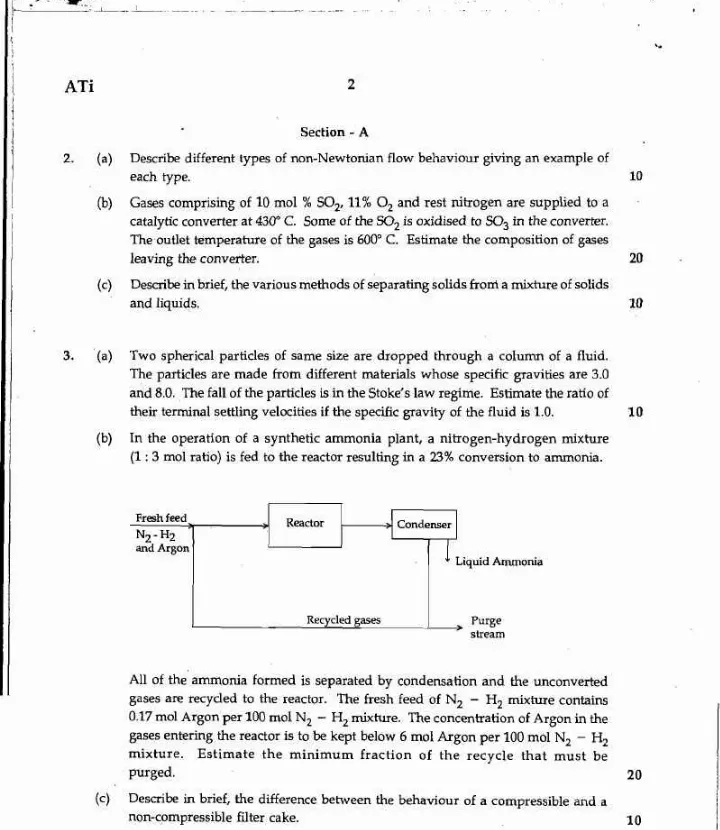 MPSC Chemical Engineering Optional 2007 Main Exam Paper | Chemical Engineering — page 1 instructions scan PDF download