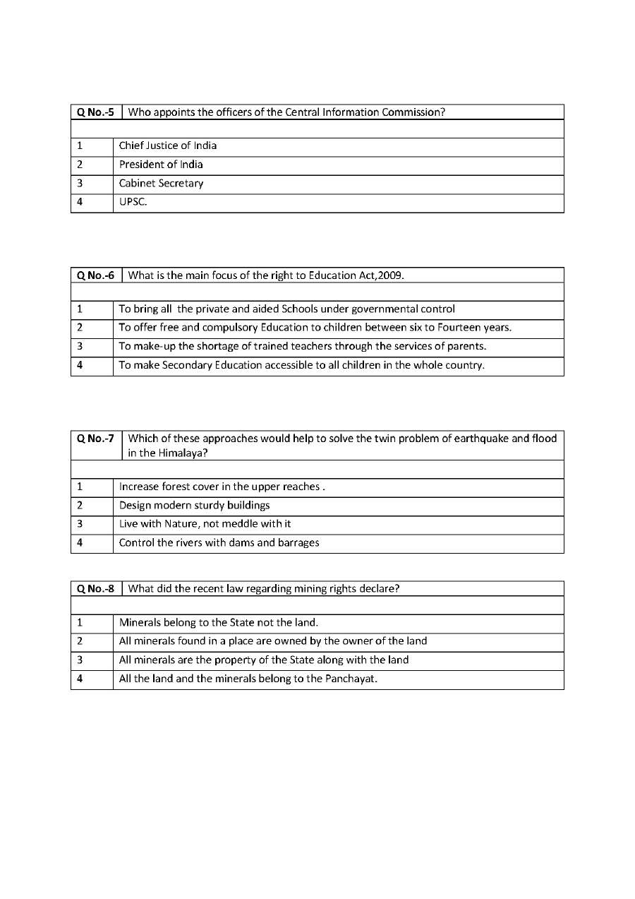 MPSC Deputy Engineer 2013 General Aptitude Question Paper with Solutions — page 1 instructions scan PDF download