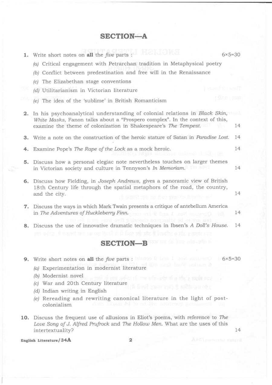 HCS (Ex.Br.) & Other Allied Services Mains Exam-2021 2021 HPSC question paper page 1 instructions scan PDF download