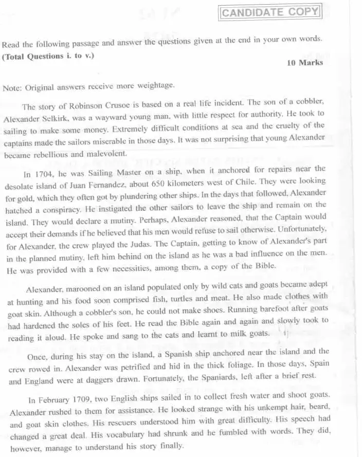 PGT-English 2026 NU62 header with candidate copy, maximum marks 150, 3 hours, bilingual instructions