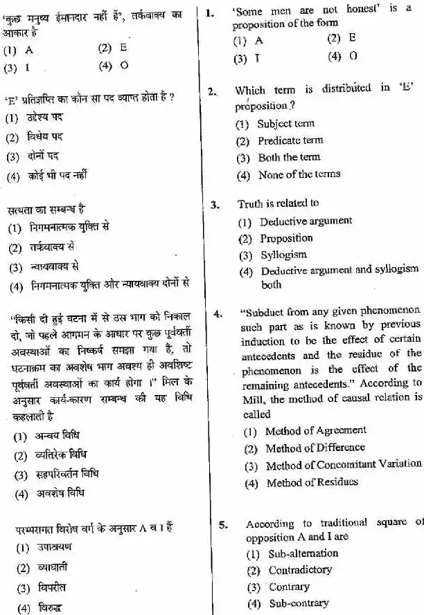 School Lecturer Philosophy 2015 Question Paper - Rajasthan — page 1 instructions scan PDF download