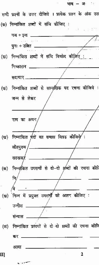 RAS AND RTS 2012 General Hindi Main question paper page 1 instructions scan PDF download RPSC