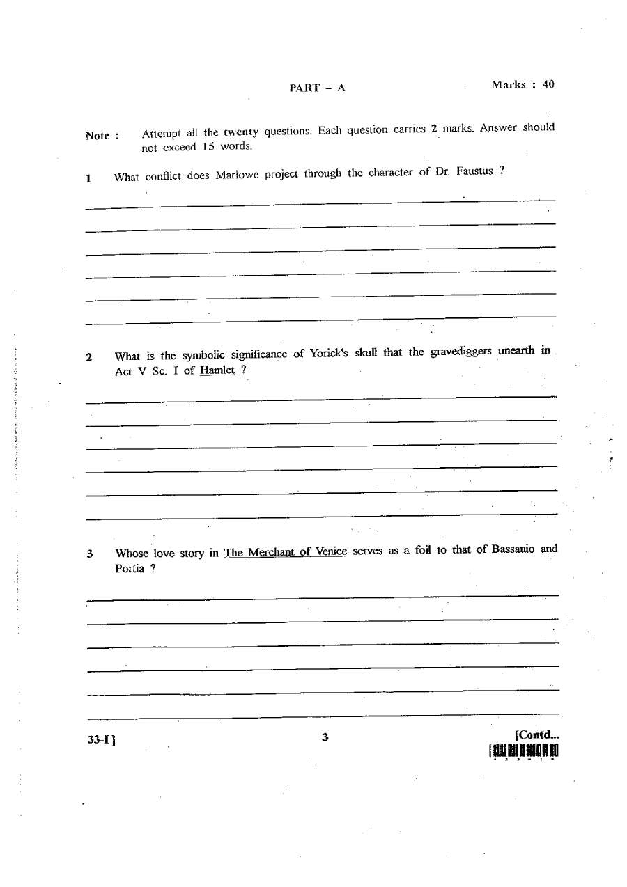 RAS RTS 2012 English Literature Paper-I (Main) question paper page 1 scan, showing RPSC exam header, subject code, marks, time, and evaluator use sections. PDF download.