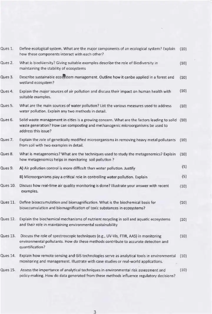 Haryana Government Scientist exam 2025 paper page 1 with instructions and marks