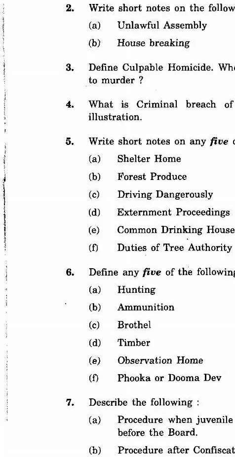 RJM 2011 Paper II: Indian Penal Code & Minor Criminal Acts Previous Year Question Paper — page 1 instructions scan PDF download