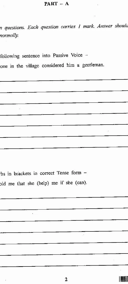 RJS Mains 2011 English Essay Paper II question paper page 1 instructions scan PDF download