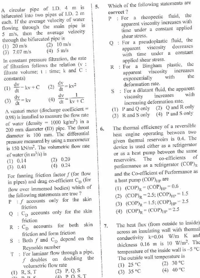 RPSC ACF Forest Range Officer 2018 Chemical Engineering Paper III question paper page 1 scan PDF download, exam instructions, header details, booklet number, date, time, marks
