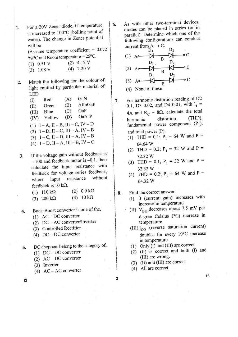ACF & Forest Range Officer 2018 Electronics Engineering Paper III question paper page 1 instructions scan PDF download