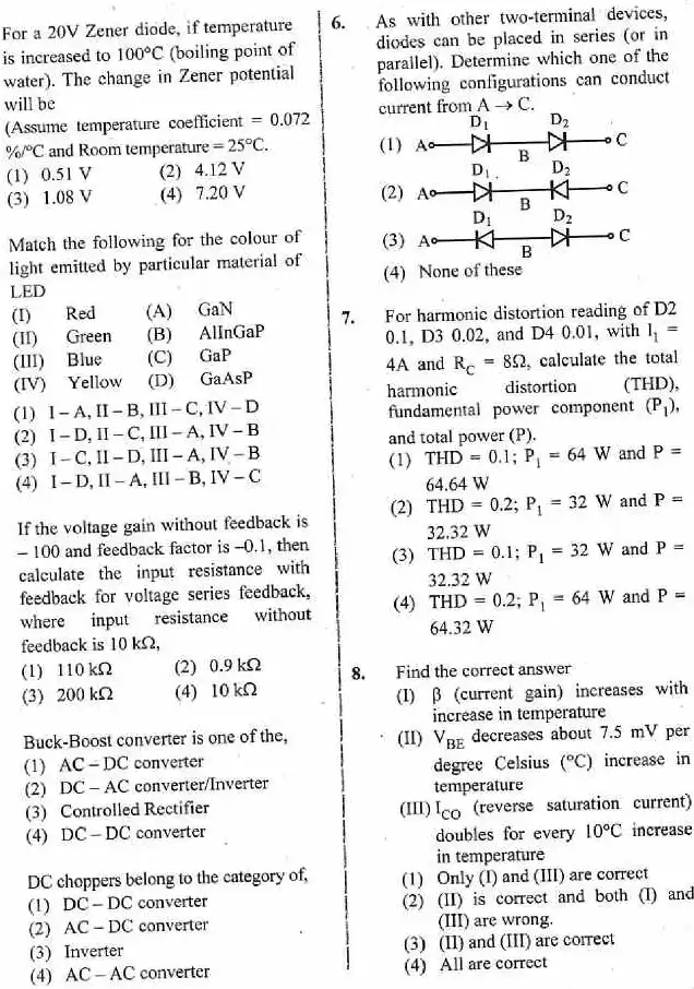 ACF & Forest Range Officer 2018 Electronics Engineering Paper III question paper page 1 instructions scan PDF download