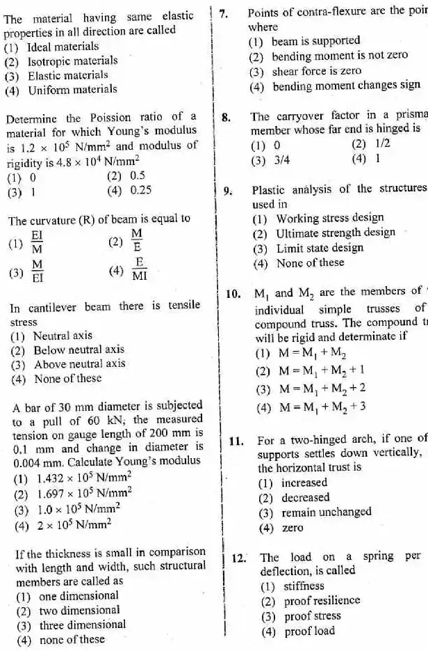 RPSC ACF Forest Range Officer Gr-I 2018 Civil Engineering Paper III question paper page 1 instructions scan PDF download