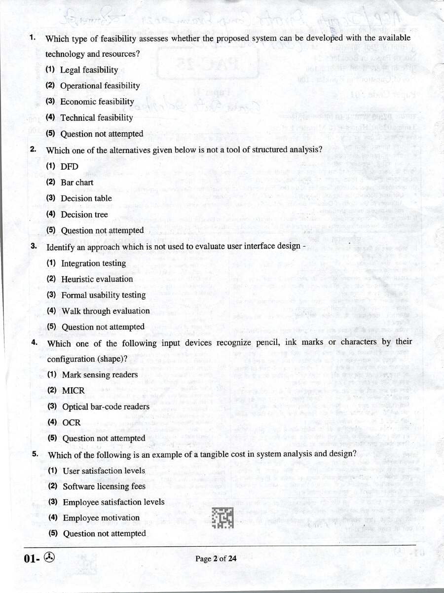 RPSC ACP Deputy Director 2024 Paper II question paper page 1 instructions scan PDF download