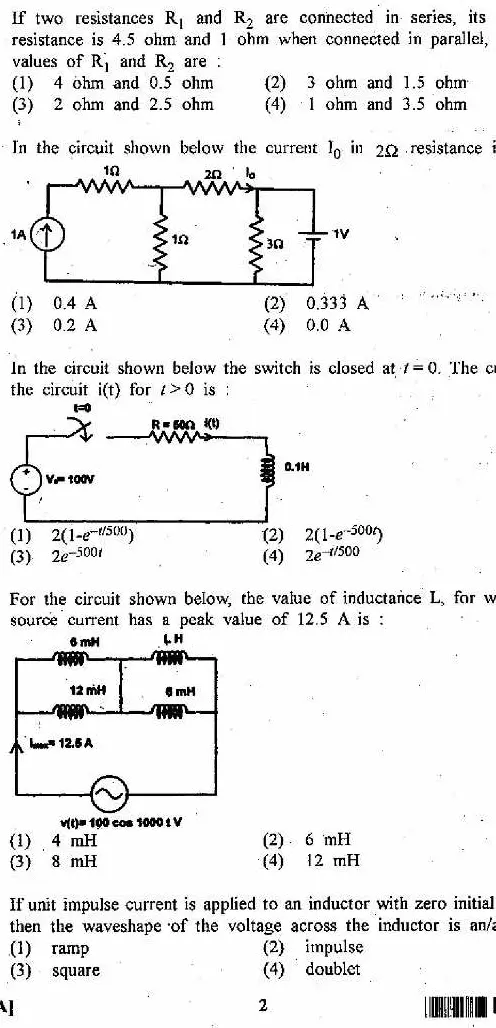 RPSC AEN Electrical Engineering Pre 2013 question paper page 1 instructions scan PDF download