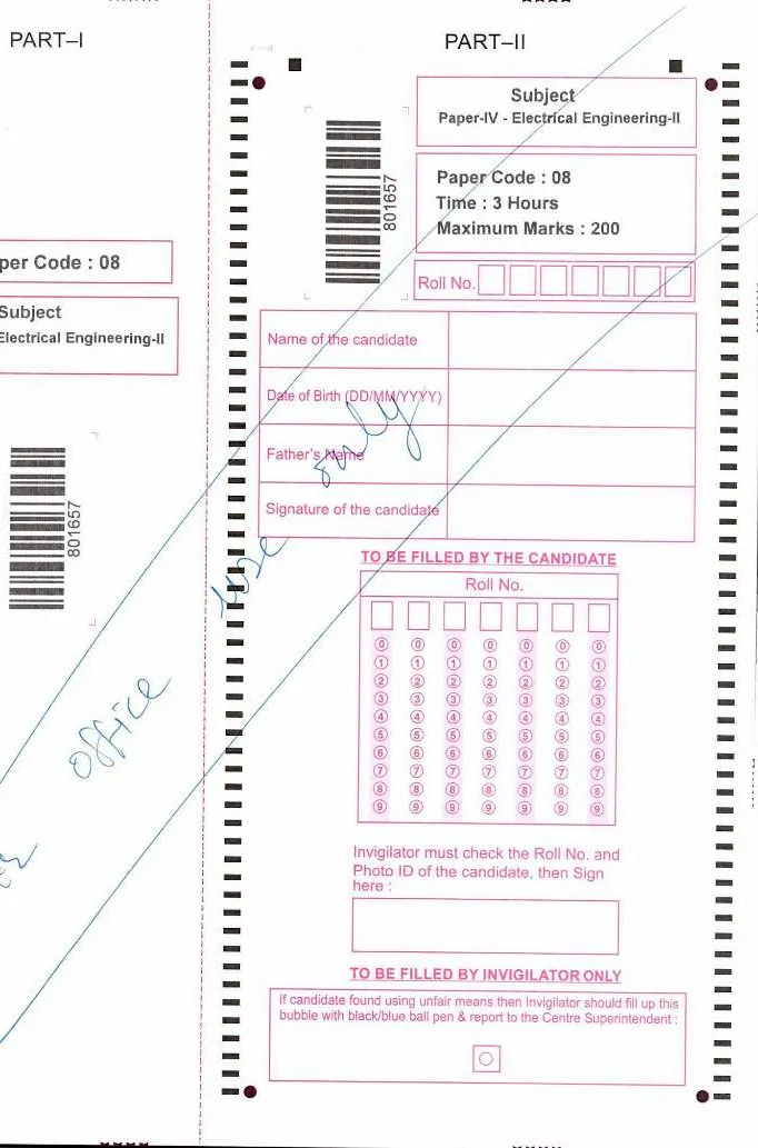 RPSC AE Electrical Engineering II 2024 question paper page 1 instructions scan PDF download