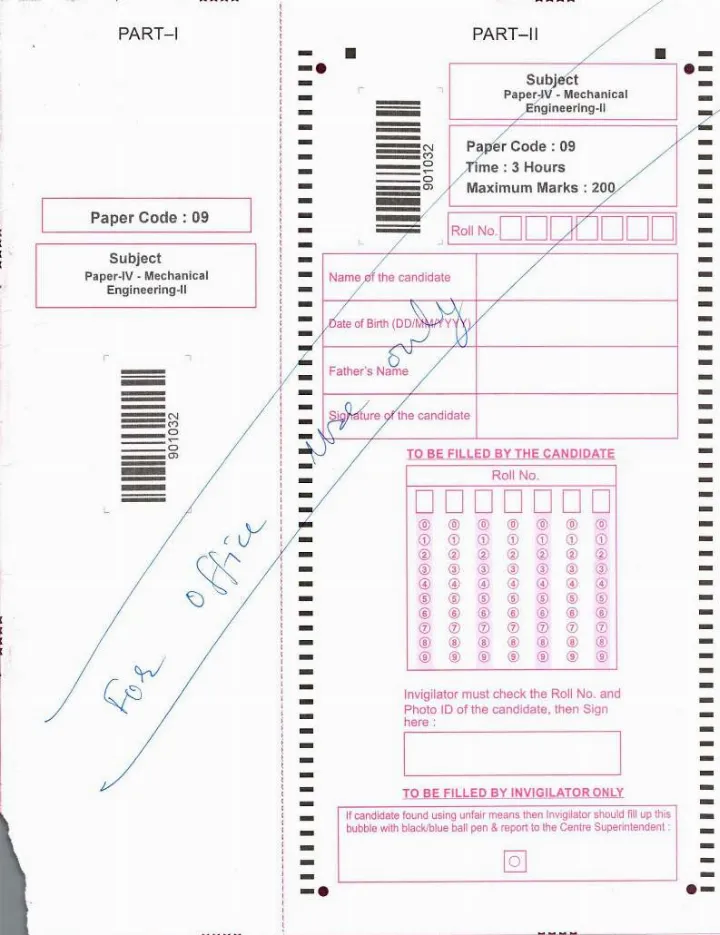 RPSC AE Mains 2024 Mechanical Engineering Paper IV question paper page 1 instructions scan PDF download