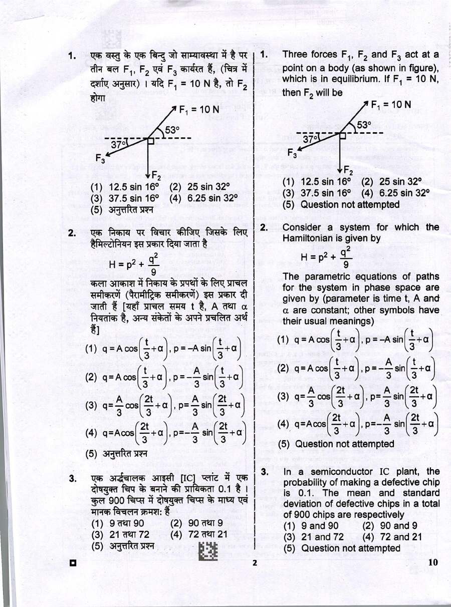 RPSC Assistant Professor 2025 Physics Paper-II question paper page 1 instructions and exam header scan PDF download