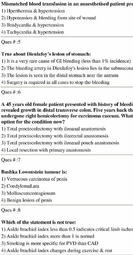 Assistant Professor General Surgery 2014 RPSC question paper page 1 instructions scan PDF download