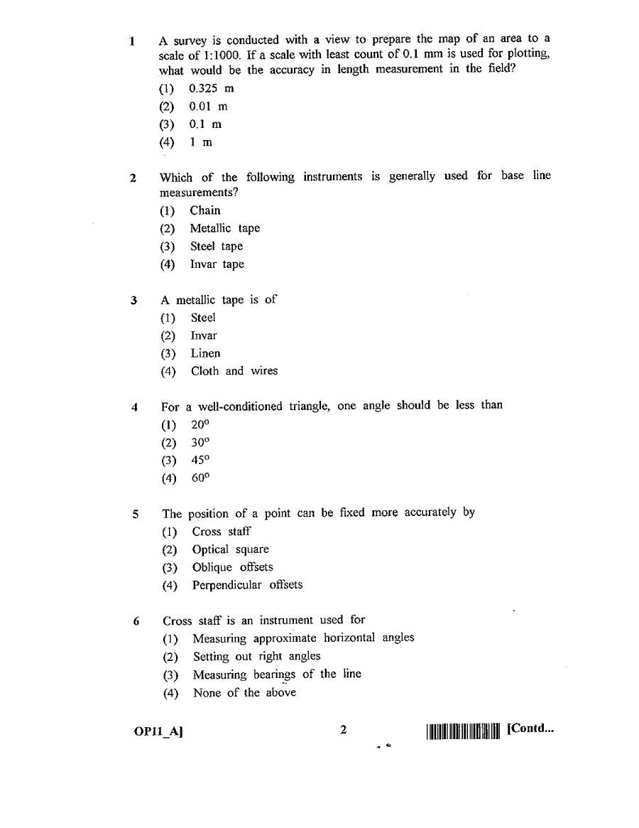 RPSC Asst. Conservator Forest Exam 2011 Civil Engineering question paper page 1 instructions scan PDF download