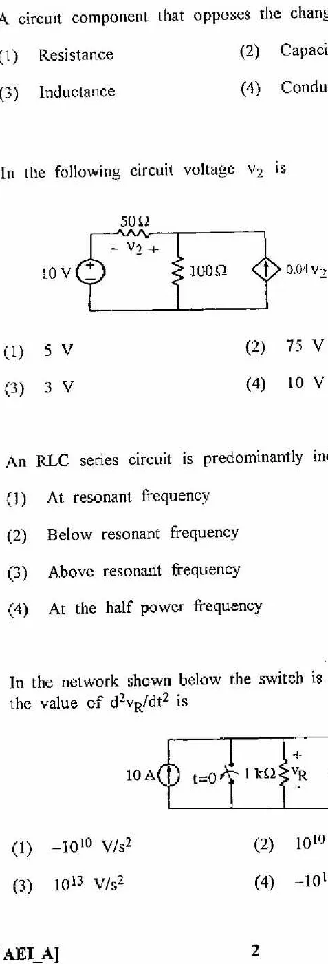 RPSC Asst. Electrical Inspector 2011 question paper page 1 instructions scan PDF download