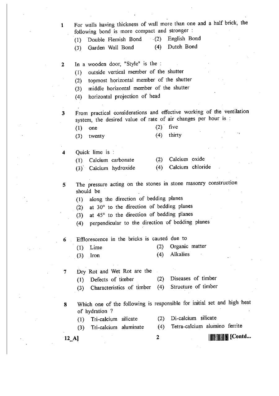 RPSC ASST. ENGINEER 2013 Civil Engg Paper II question paper page 1 instructions scan PDF download