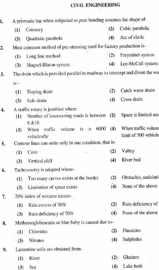 RPSC Asst. Engineer Civil Engineering Paper II 2018 question paper page 1 instructions scan PDF download