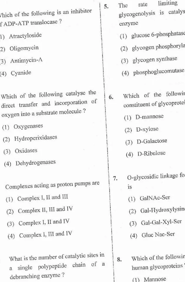 RPSC Asst. Professor Biochemistry 2020 question paper page 1 instructions scan PDF download