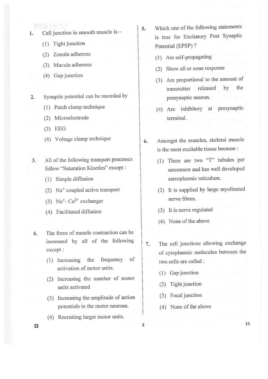 RPSC Asst. Professor Biophysics 2020 question paper page 1 instructions scan PDF download. Includes exam details like paper code, marks, time, and bilingual instructions.